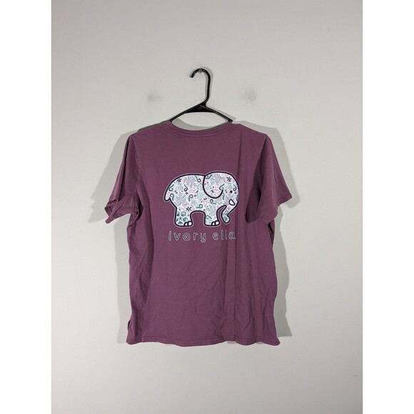 Bundle Ivory Ella T-Shirts Women M Green Purple Short Sleeve Crew Neck Elephant - Picture 5 of 11